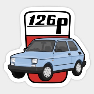 126P Car maluch 126 light blue Sticker